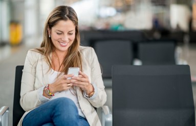 Woman waiting at the airport